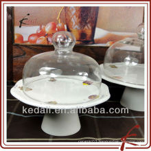 ceramic cake stand holder with glass cover